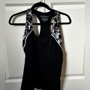 Elegant Black Floral Tank Top